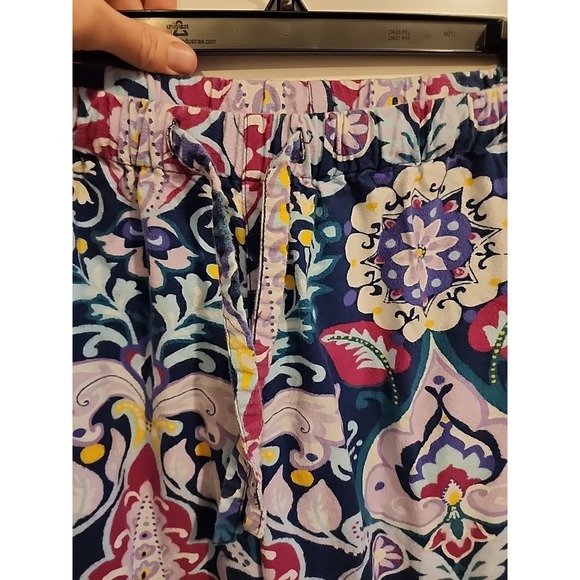 Pottery Barn Teen Size Medium Fuschia Floral Paisley Flannel 2 Piece Pajama Set - Picture 6 of 9